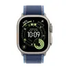 Apple Watch Series Ultra 3 49mm Natural Titanium Case with Blue/Bright Blue Trail Loop M/L